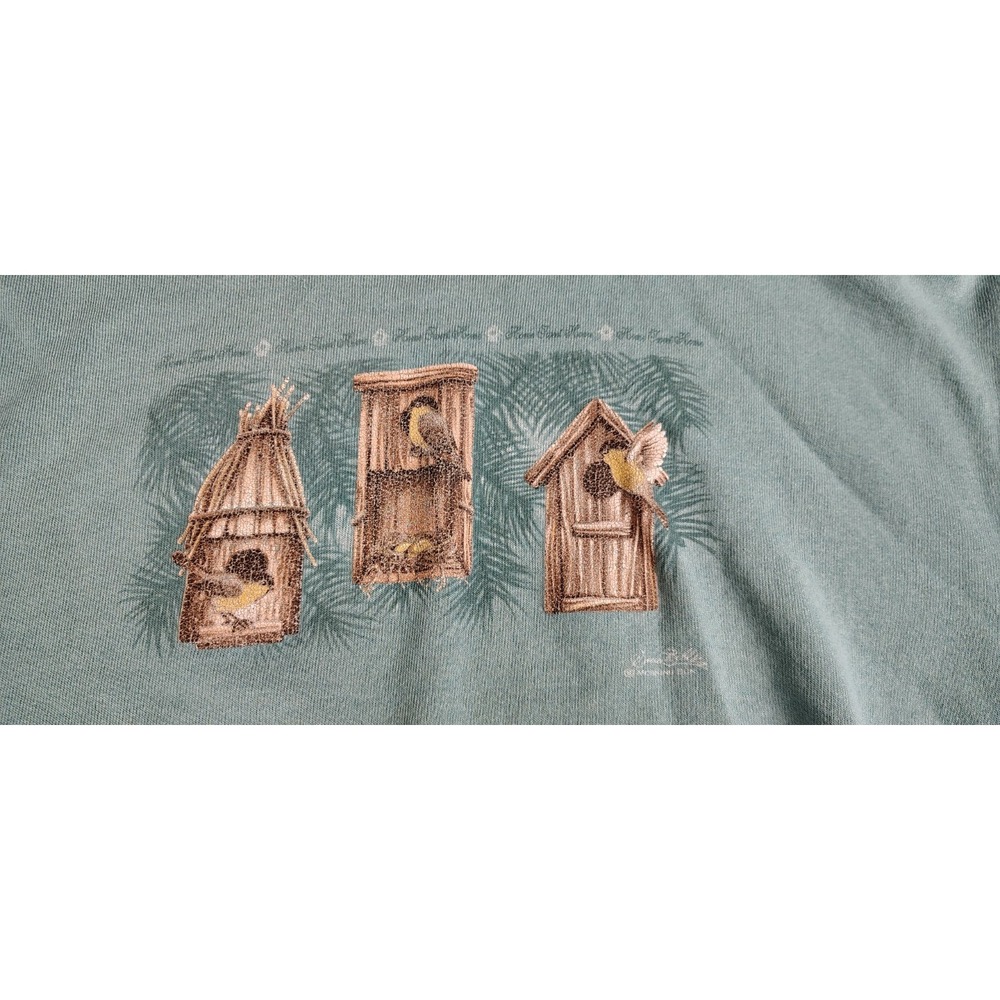 Vintage Morning Sun Sweatshirt‎ Adult Blue Bird House Crewneck NO SIZE - Picture 8 of 9